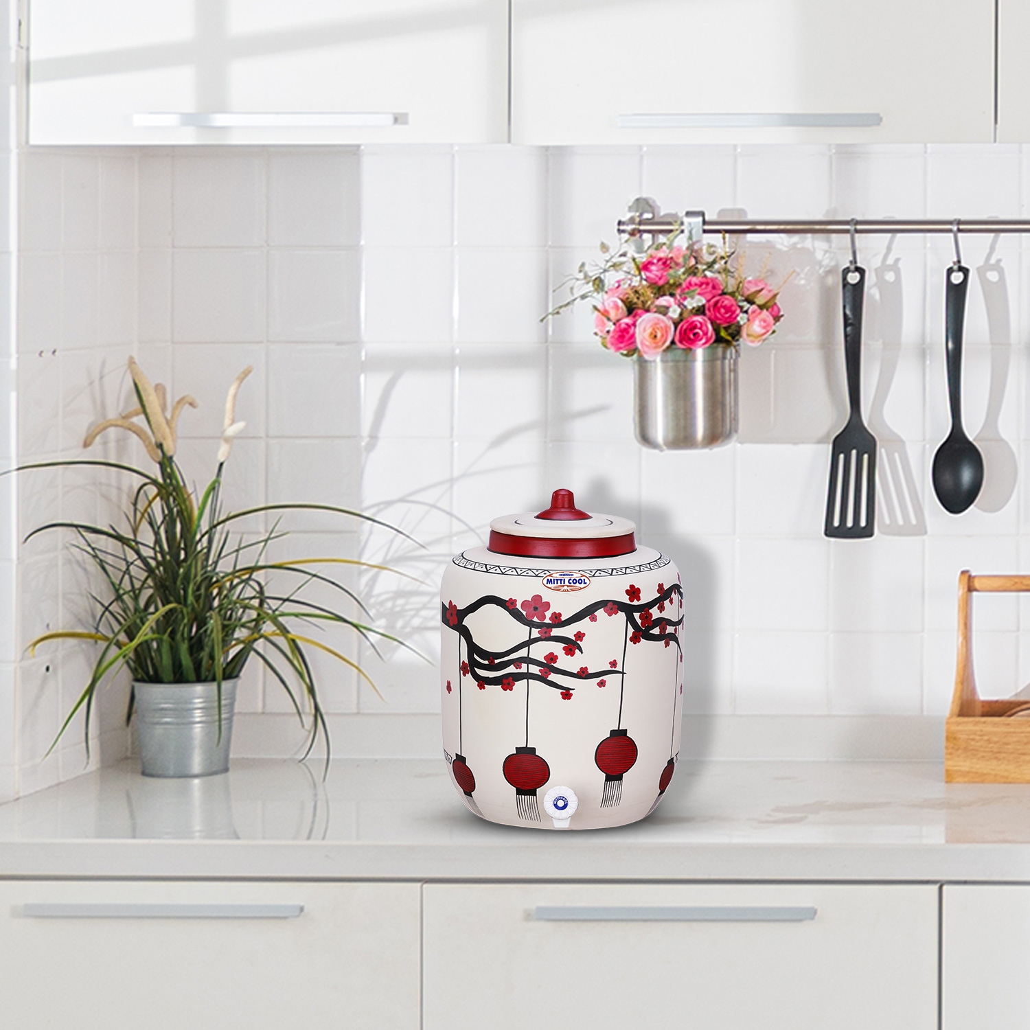 Clay Water Pot 17 Litre Lantern Design - Image 4